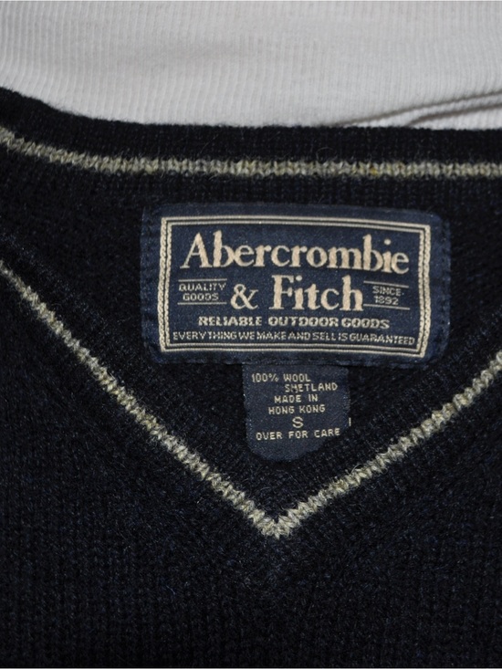 Abercrombie & Fitch Other - Abercrombie & Fitch Navy V-Neck Sweater with Cream Contrast Trim